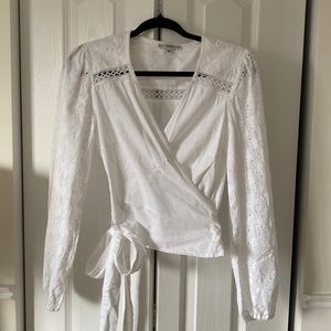 White wrap up top from guess